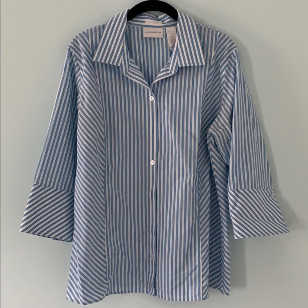 Liz Claiborne Non-Iron Stripe Button Down